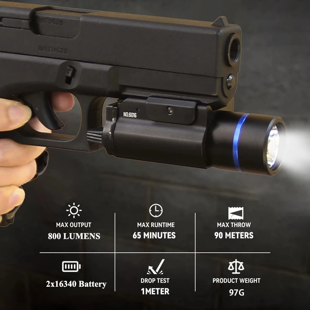 التكتيكية TLR-1 مصباح ليد جيب المعادن 1000 لومينز ضوء إحترافي بندقية اكسسوارات 20 مللي متر ل غلوك 17 الادسنس بندقية TLR1 كشاف الشعلة #6