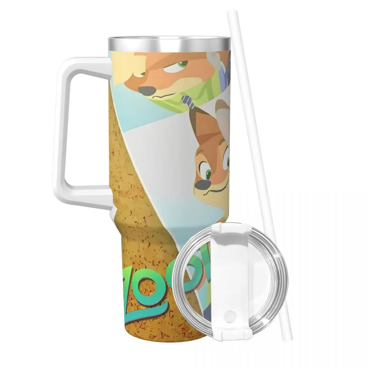 Zootopia Stainless Steel Tumbler Travel Mugs Cup 40oz Coffee Mug Leakproof Cold Drink Milk Tea Water Bottle