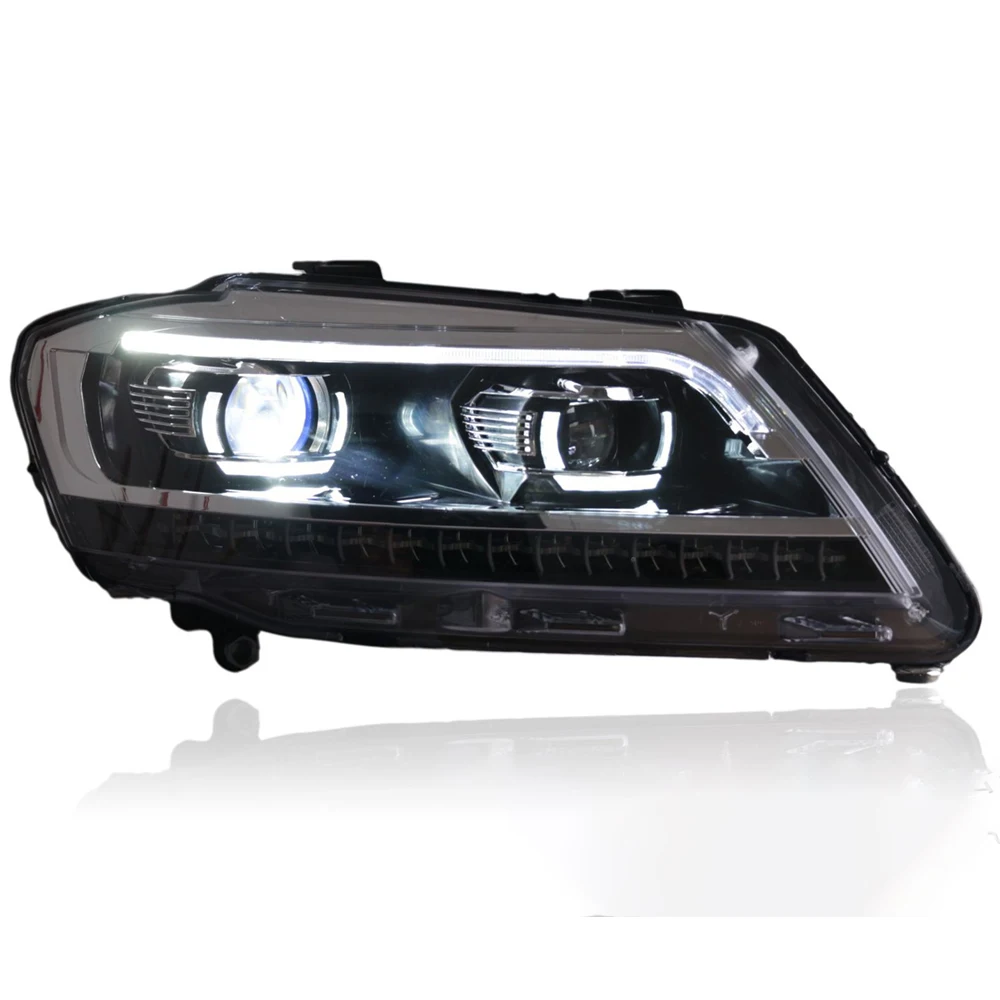 Car Headlights For VW Lavida 2012-2014 LED DRL Blue Start Evil Eye High Low Beam Light Moving Turn Signal Bi-xenon Lens Headligh