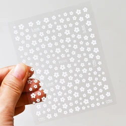 1PCS Nail Sticker 5-Petal Flower Small Fresh Mini Black White Small Flower Color Nail Decal DIY Nail Art Jewelry Manicure Tools*