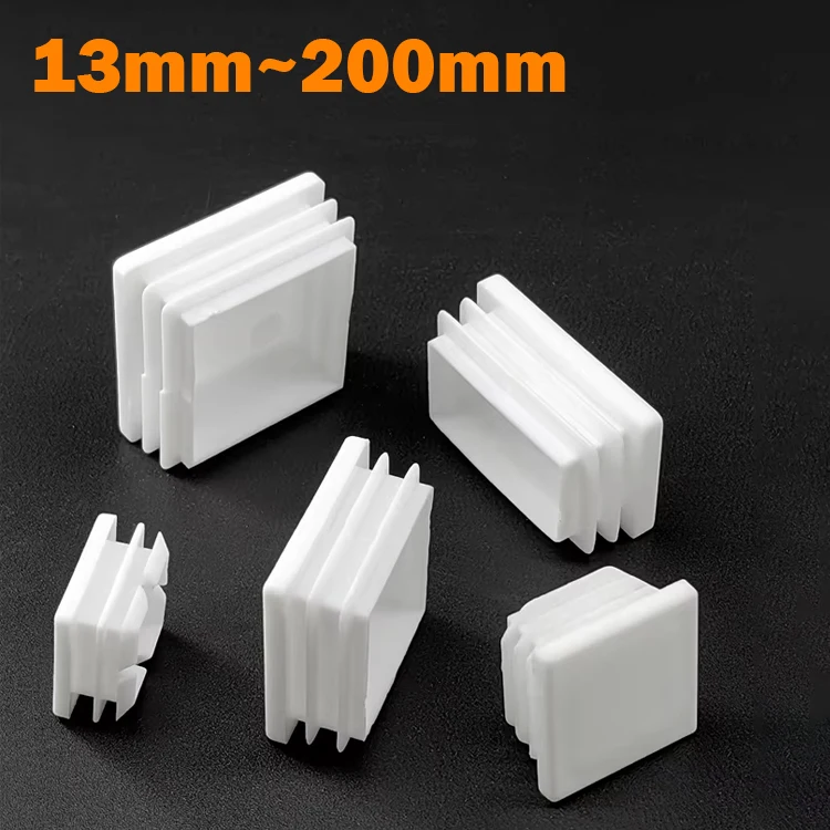 

Rectangle/Square White Plastic Blanking End Cap Pipe Tube Inserts Plugs Bung Cover Steel Table Leg Feet Pad 13mm~200mm
