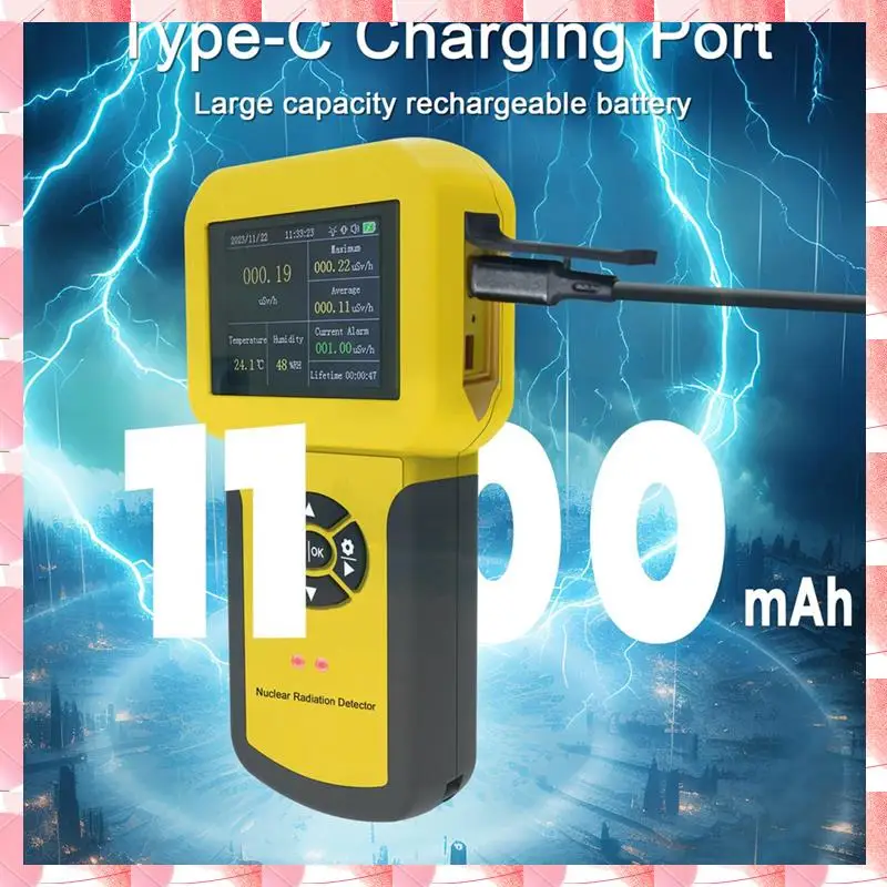 JAJA Detector de radiação nuclear profissional Contador Geiger Detector de radiação Β Y X-Ray Gamma, com conjunto de alarme, HP-886A