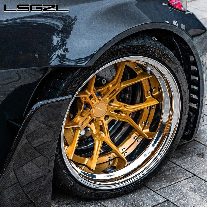 lsgzl forged 2-piece custom polish 6x139.7 5x114.3 5x130 for . C8 Ferrari deep dish alloy rim 16-26 inch luxury car wheel