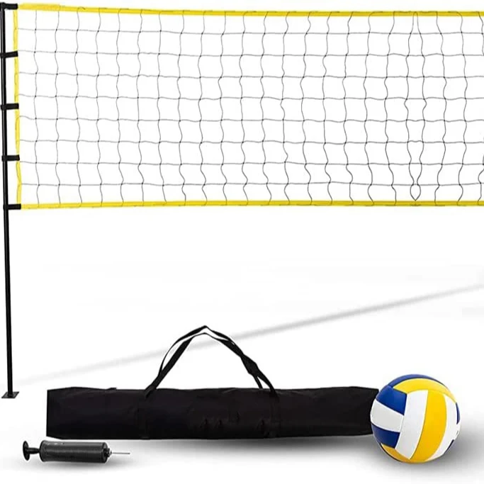 

Volleyball Net Set System Adjustable Height Volleyball Net Set With Pump and Carrying Bag for Beach Backyard