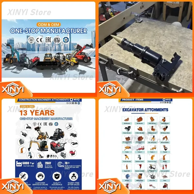 for Mini Excavator Wood Splitting Drill Hydraulic Ripper Hammer 1 Ton Construction Machinery Attachments Other Features