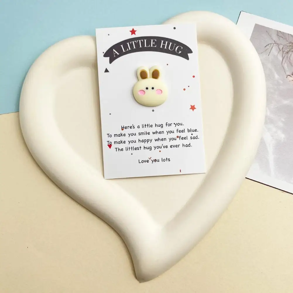 Adorable Bunny Card Rabbit Card Anxiety Relief Pocket Hug Rabbit Card Set Inspirational Bunny Ornament Gifts Positive for Family