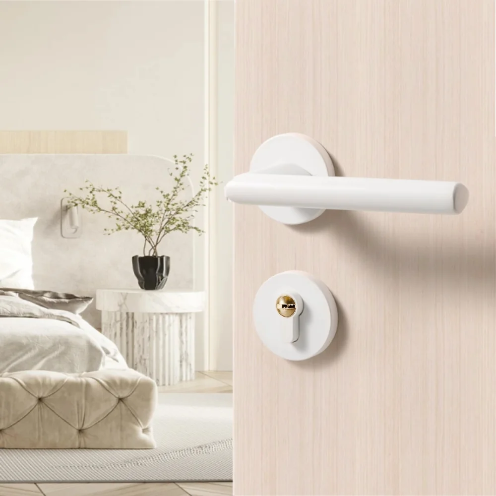 

Modern Door Handle Set House Apartment Hotel Interior Bedroom White Door Handle Lever