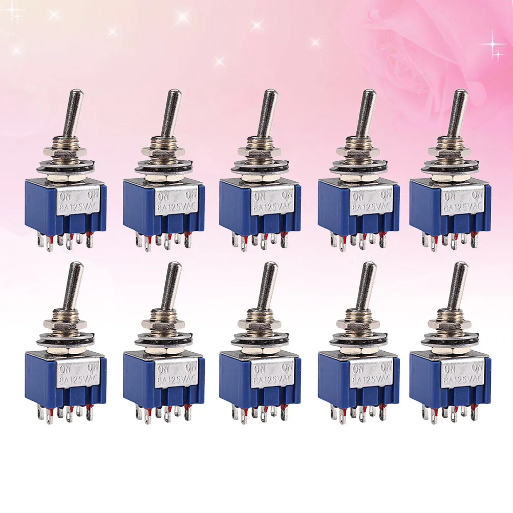 20pcs Spdt Toggle Switch 6A 125V On-On 2 Position Latching Blue For Electric Guitar Pickup Selector Lights Motors