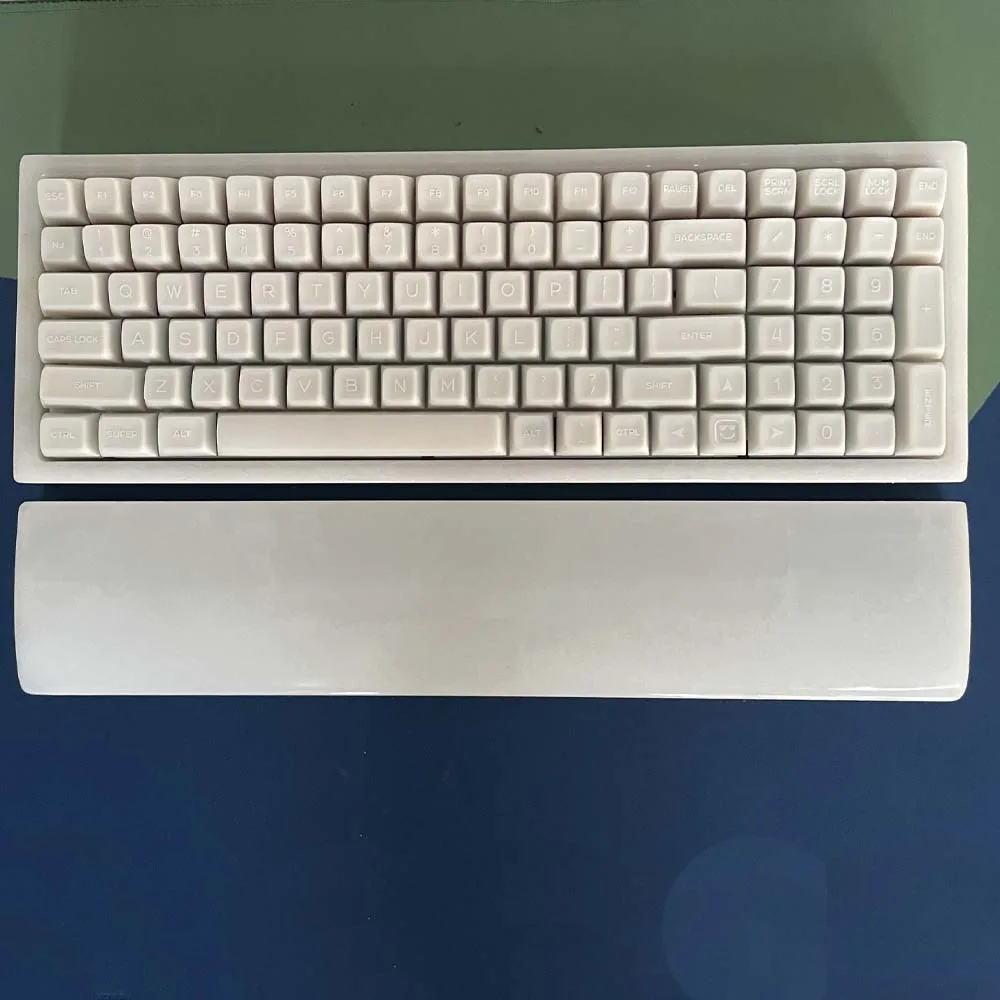 Glazed CNC White Jade 100keys Mechanical Keyboard Heavy Jade case Hot-swap Wireless QMK Via