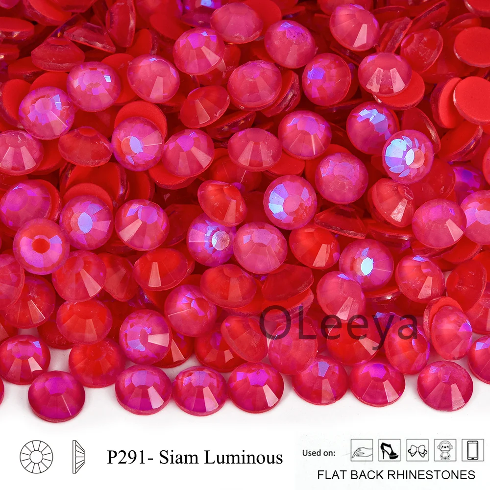Oleeya P249-P296 kalte Fixierung Kristall Flatback Silber zurück nicht Hotfix Strass für Taschen Schuhe Kleidungs stück Telefon DIY Nail Art – Detail 13