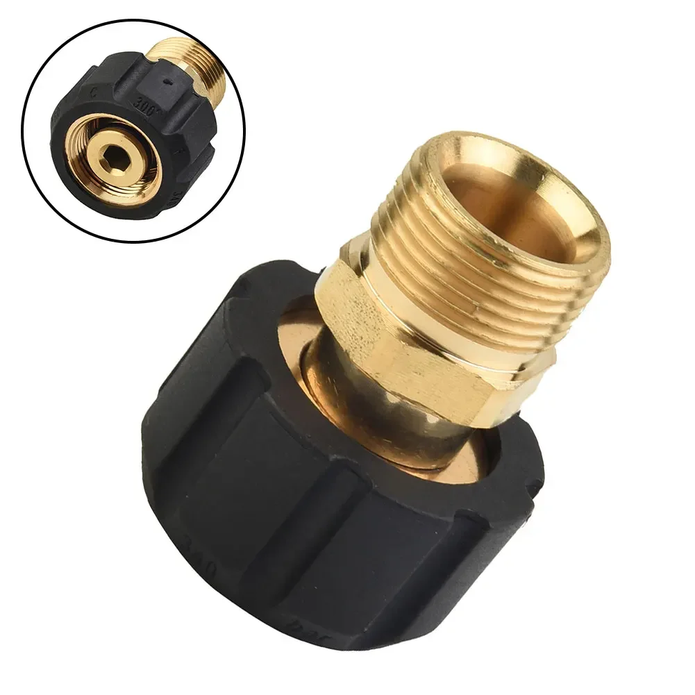 Brass M22 Male 14mm To M22 Female 15mm Pressure Washer Hose Coupling Screw Nipple With Threaded Ends And 4500PSI Max Pressure