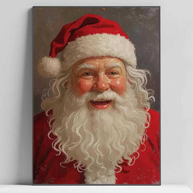 

Santa Claus Portrait Print Poster Winter Festive Poster Interior Posters Wall Decor Room Aesthetic Bedroom Decoration For Home