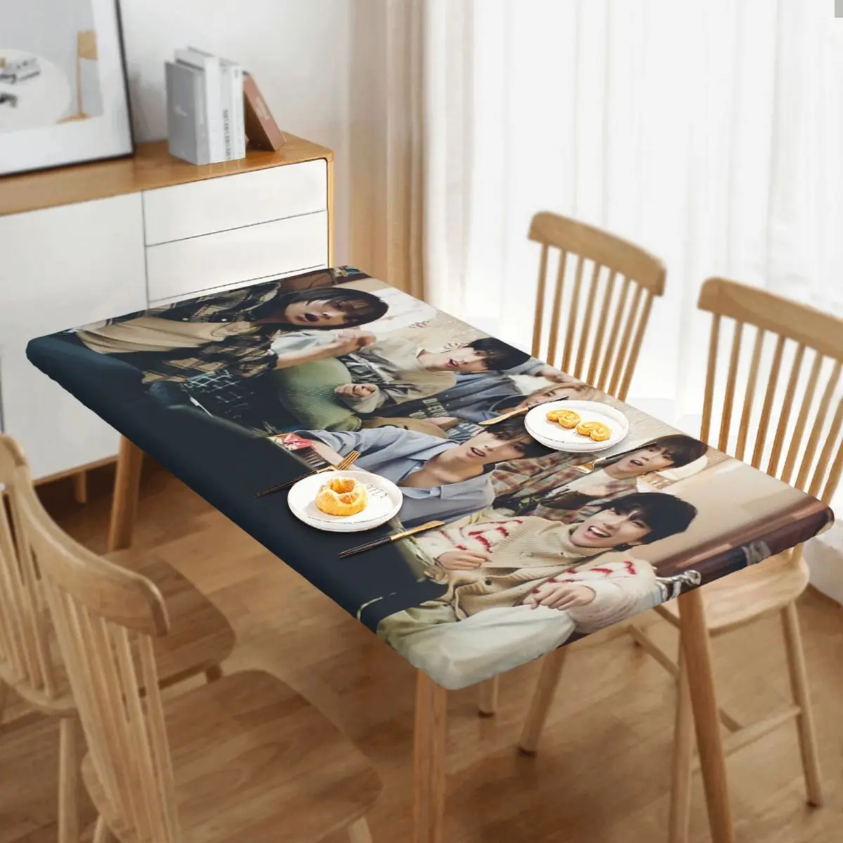 Boy Next Door KPOP Customized Rectangular Tablecloth Waterproof Table Cover for Dining Events Table Cloth