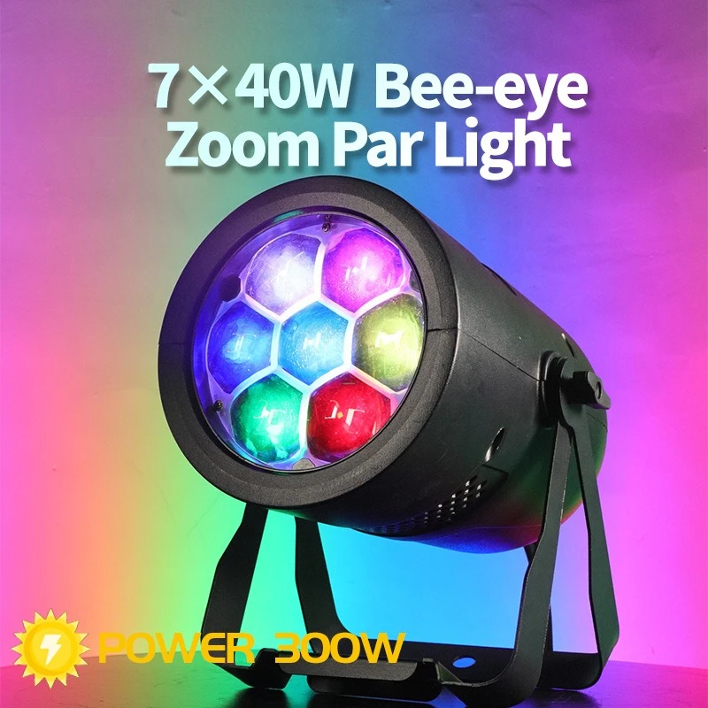 

7 40W bee eye focusing Pa lamp RGBW point control stage lighting concert wedding bar surface light dyeing beam of light