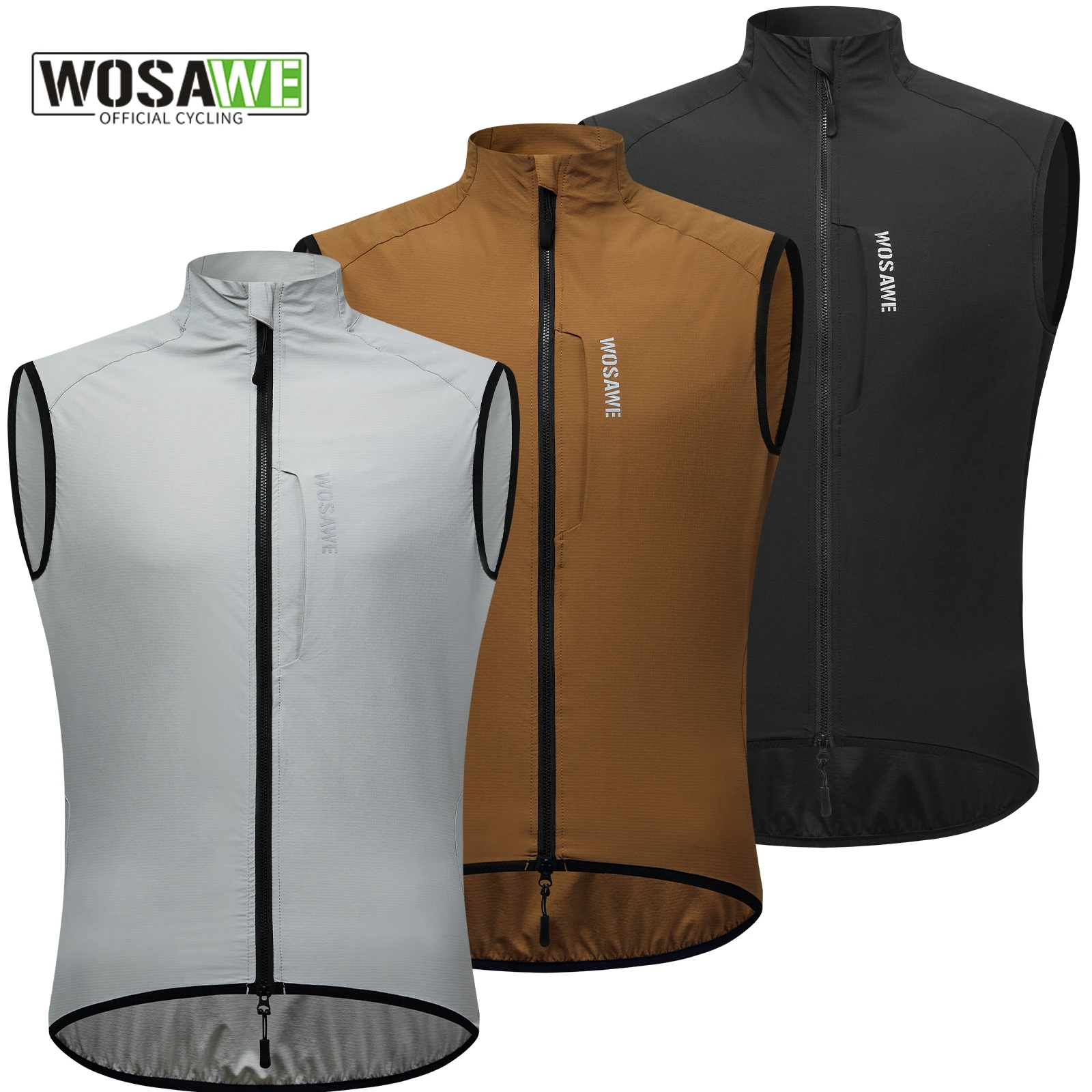 

WOSAWE Lightweight Cycling Vest Men Women Autumn Windproof MTB Bike Windbreaker Mesh Back Running Gilet Wind Vest Jacket