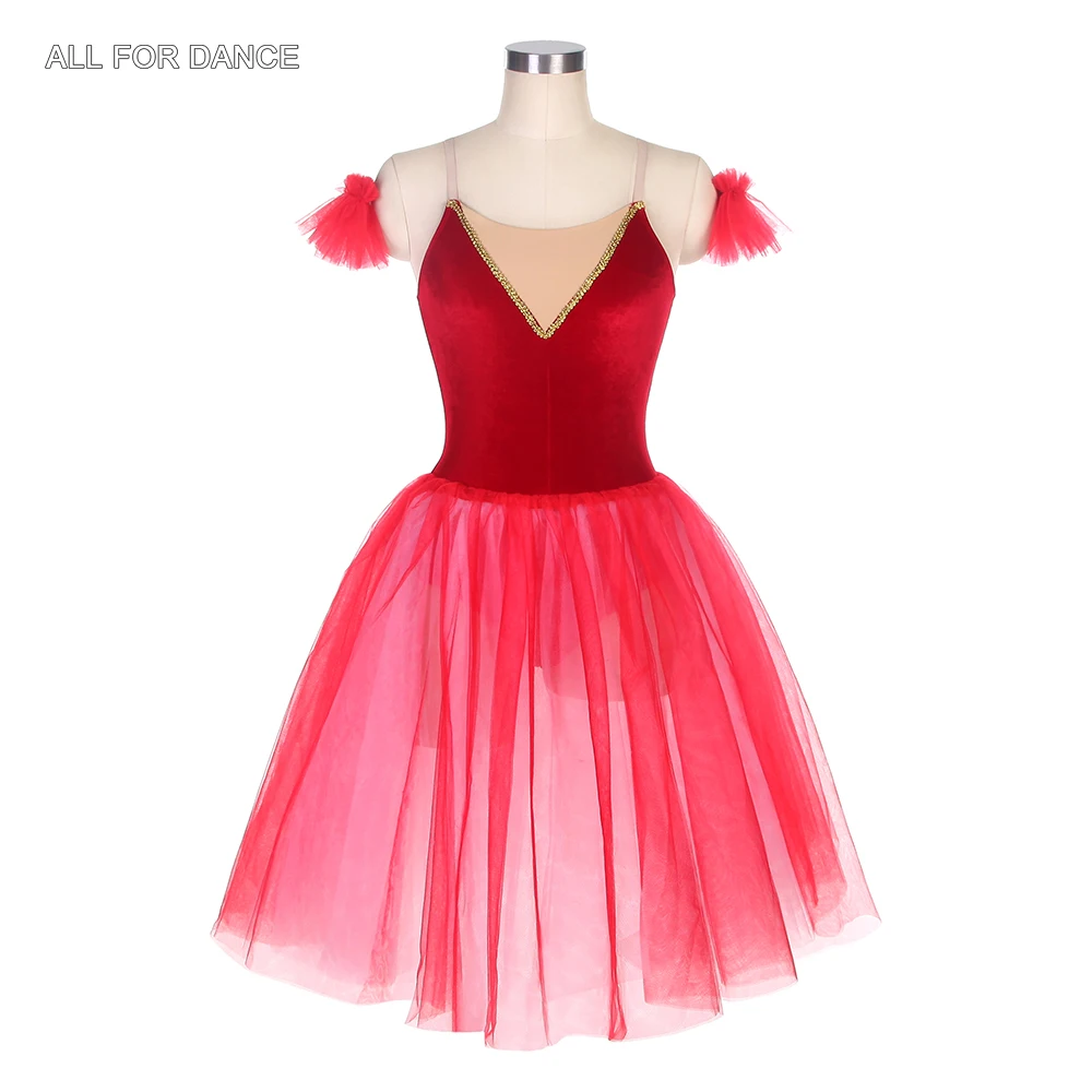 

21262 High quality Red Velvet Long Skirt Romantic Ballerina Dress for Adults and Girls Ballerina Dress Stage Performance Costume