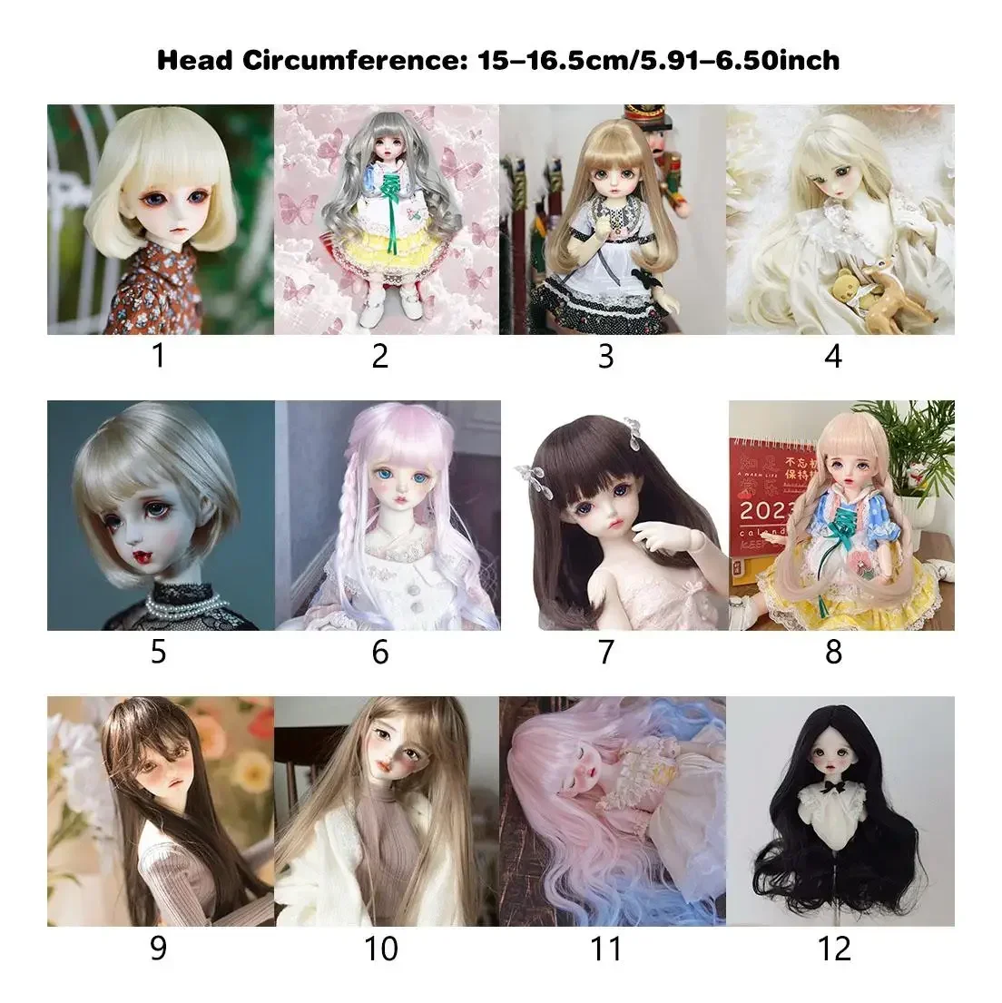 Kids Gift BJD/SD 1/6 Lolita Doll Wig Dark Brown Light Golden Doll Wig Accessories DIY Toys Dress Up Girl Doll