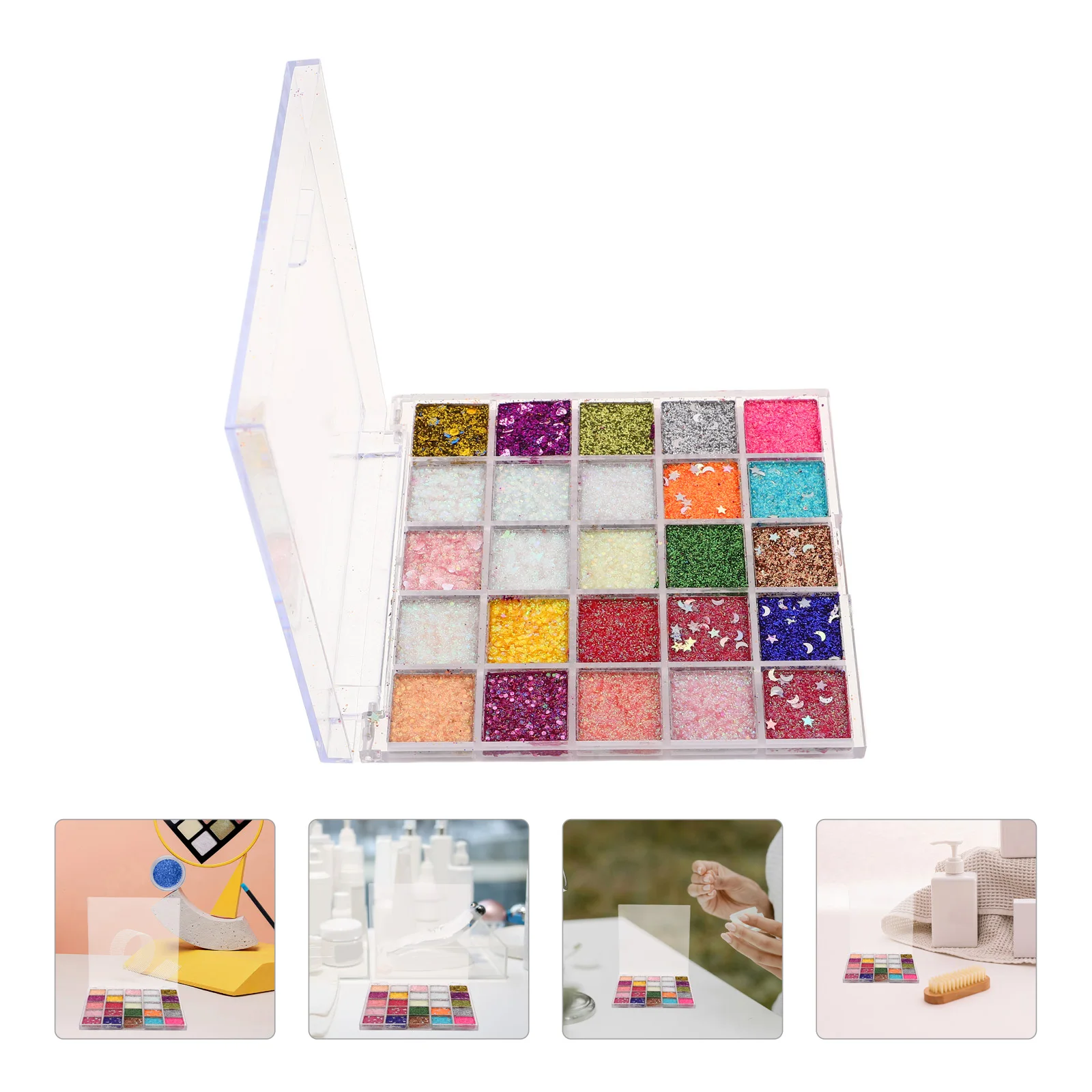 글리터 아이 섀도우 팔레트 다채로운 밝은 쉬머 아이 섀도우 파인 오래 지속되는 라이브 스트리밍 파티 메이크업 프레스