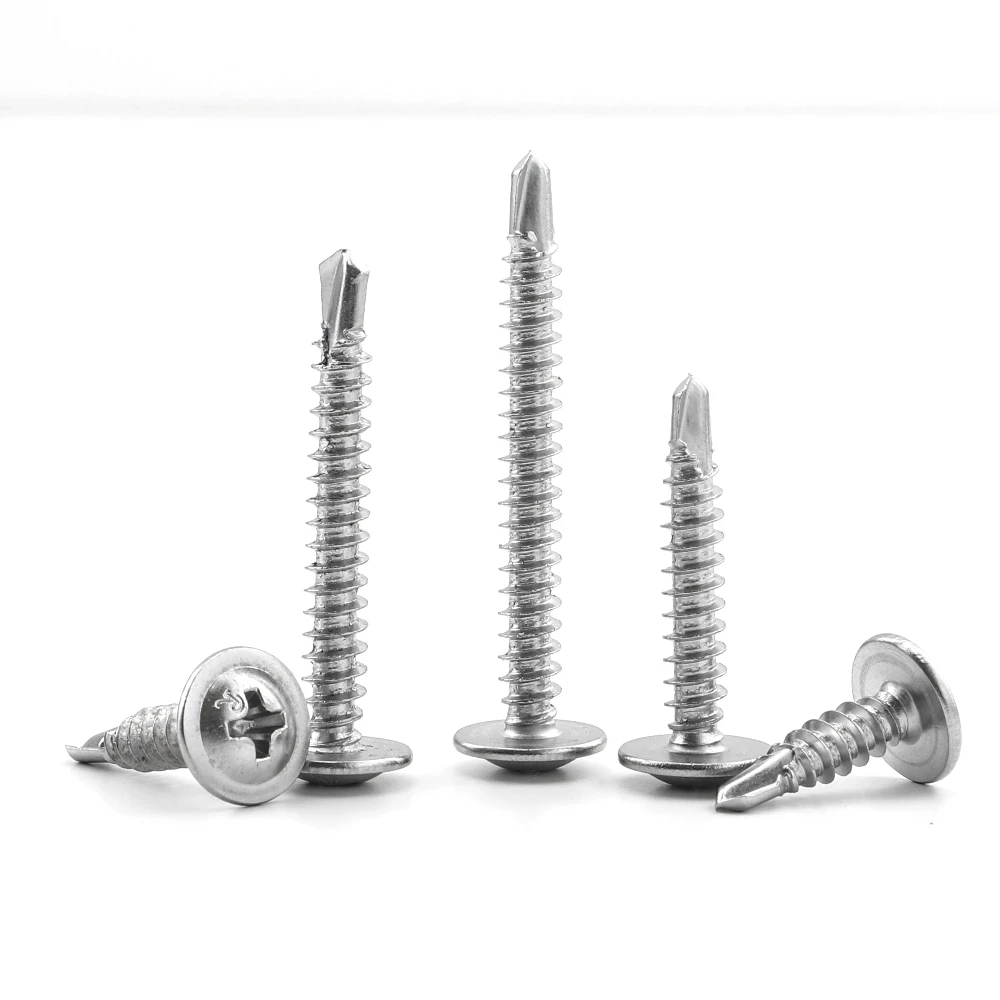 Hongtu 30 قطعة رأس الغسالة فيليبس برغي حفر ذاتي M4.2 M4.8 مسامير هارديفليكس من الفولاذ المقاوم للصدأ للصفائح المعدنية #2