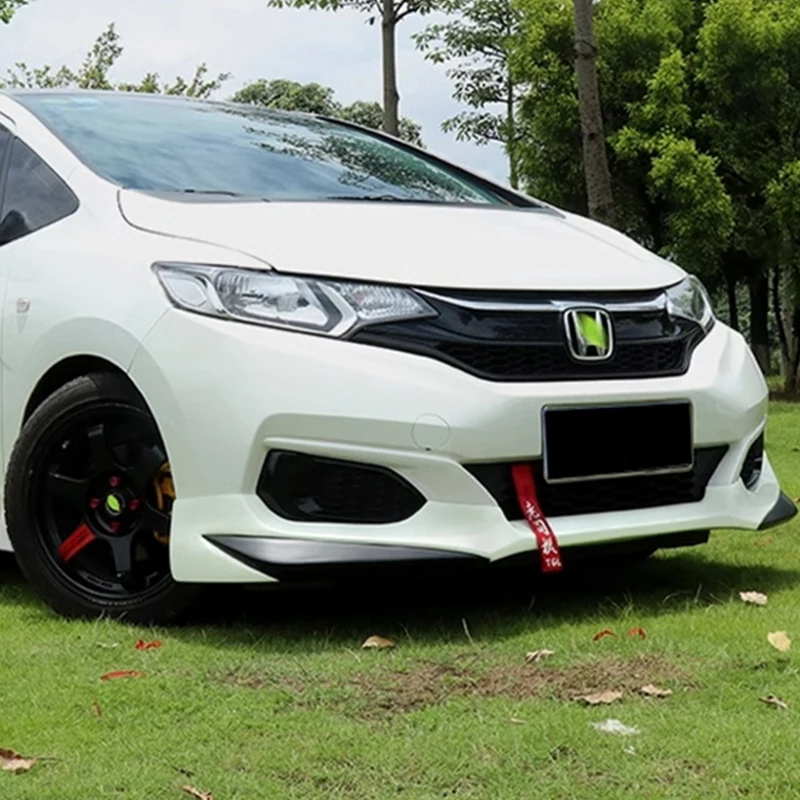 For 2018 2019 2020 Honda Fit Jazz Front Bumper Diffuser Lip Splitter ABS Plastic Anti-Collision Body Kit