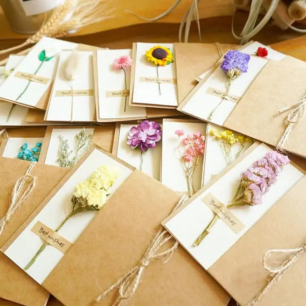 1 Set Wedding Card Good Kraft Paper Birthday Card Handmade Creative Birthday Greeting Cards for Kids