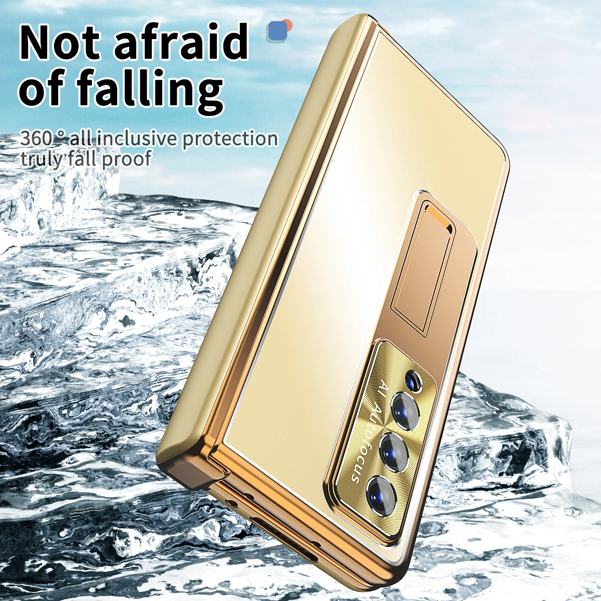 For Samsung Z Fold 5 Z Fold 4 3 Aluminum Alloy Heat Dissipation Hinge Phone Case With Protective Film And Hidden Bracket