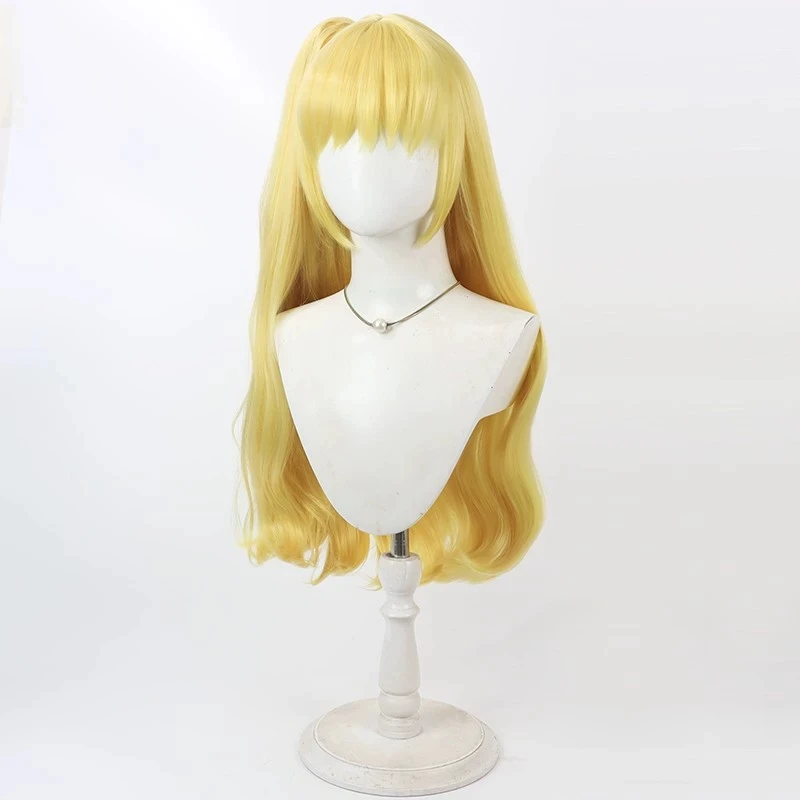 جميلة علاج Asahina ميراي شعر مستعار تأثيري 70 سنتيمتر المرأة طويلة شقراء ذيل حصان مقاومة للحرارة الشعر الاصطناعية هالوين كرنفال حفلة