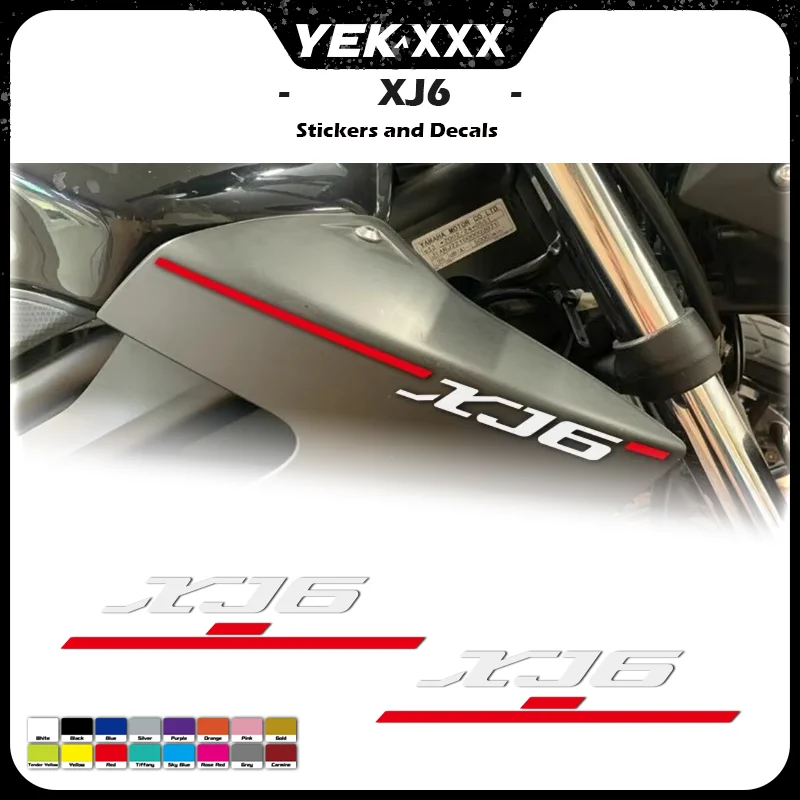 

2 X New 125mm*17mm For YAMAHA XJ6 XJ-6 Motorcycle Full Car Stickers Custom Stickers Decals Custom Color