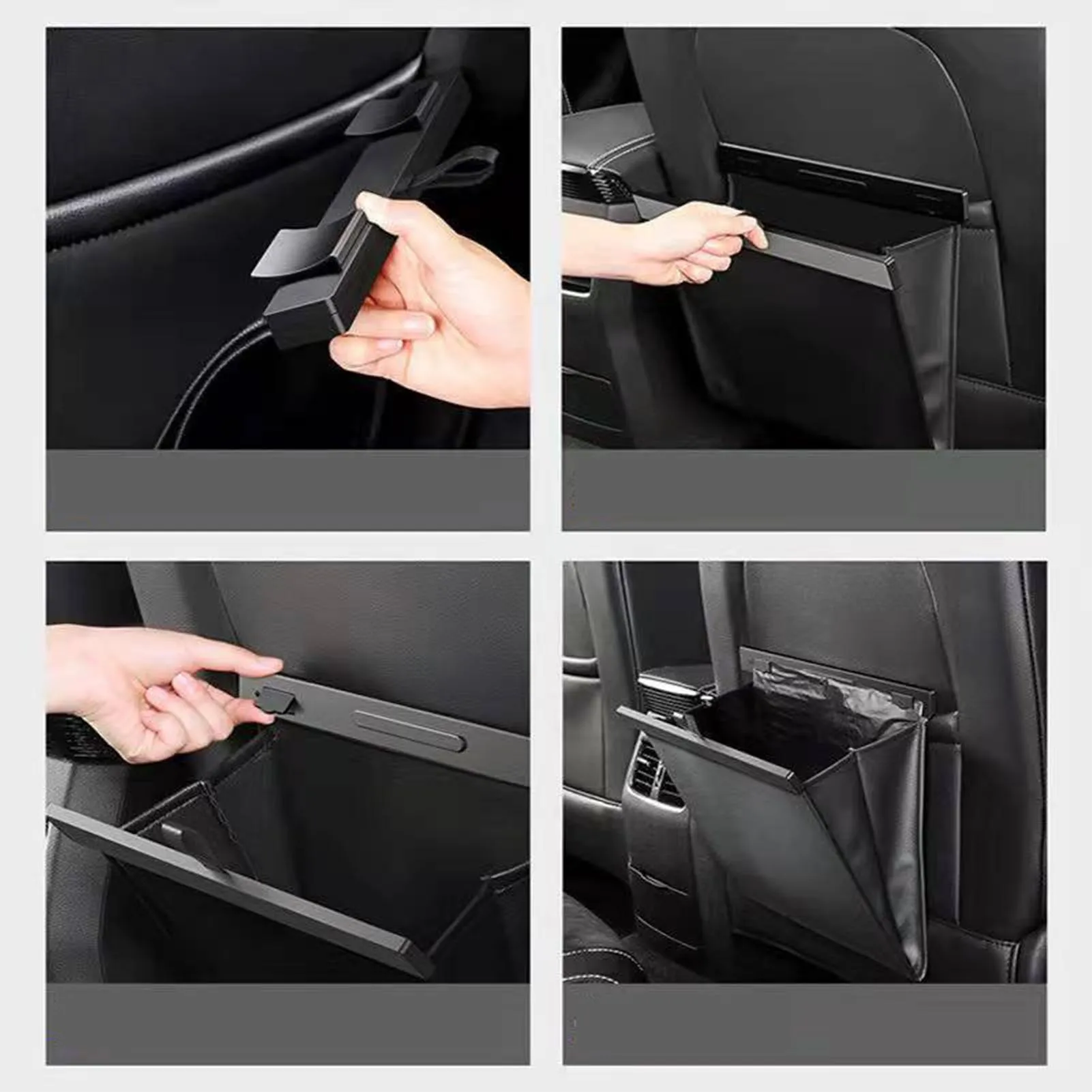 Bolsa de basura de cuero para coche Tesla Model 3 Y X, impermeable, para asiento trasero de coche, cubo de basura colgante, cubo de almacenamiento, bolsa de basura Interior de coche