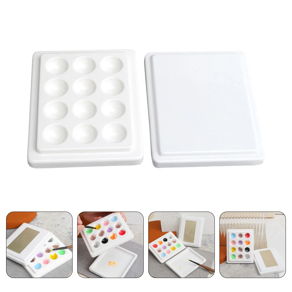 

1Pcs Premium Ceramic Nail Art Color Mixing Plate White Manicure Pallet Salon Supply Durable Gift for Female Friends