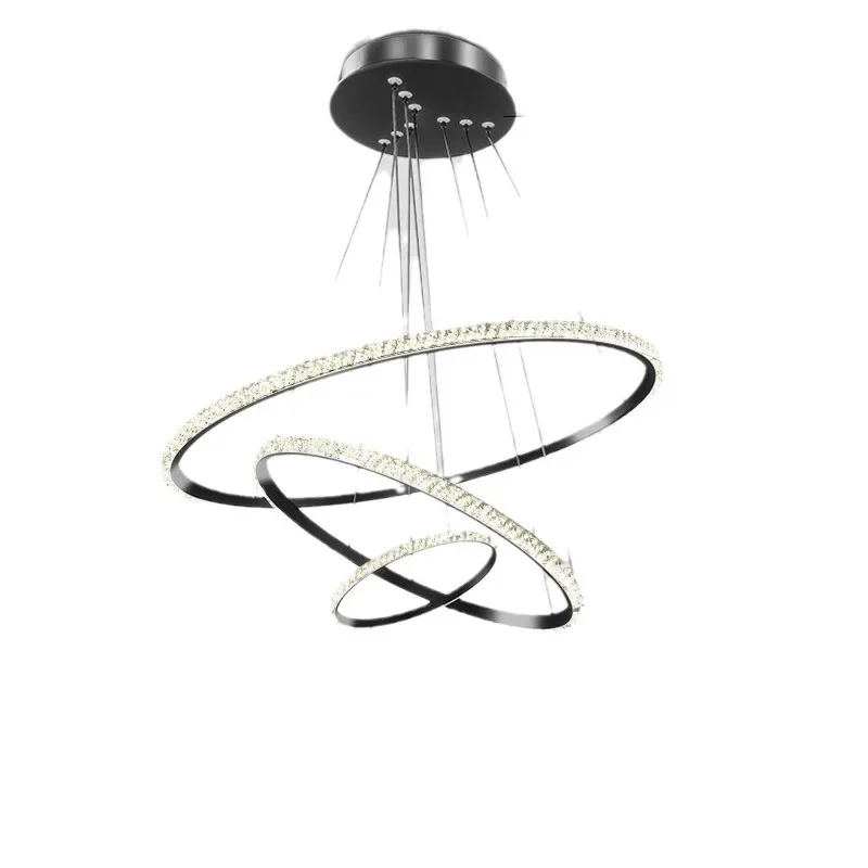Lámpara colgante LED circular minimalista de 3 anillas - Lámpara nórdica para sala de estar/dormitorio/isla de cocina