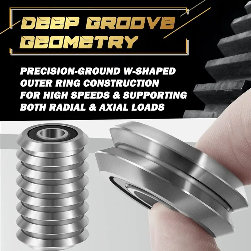 B69C RM2-2RS 3/8'' Roller Ball Bearing V Groove Double Sided Rubber Sealed Roller Bearing RM2-2RS 3/8'' Roller Ball Bearing