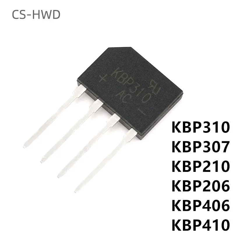 10PCS KBP310 1000V 3A bridge rectifier KBP206 KBP210 KBP307 KBP406 KBP310 KBP410