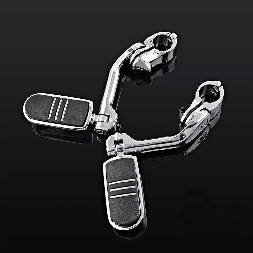 Ajustável motocicleta longa estrada Foot Pegs, guarda motor, apoio para os pés para Harley Sportster, softail, Electra Glide, estrada King