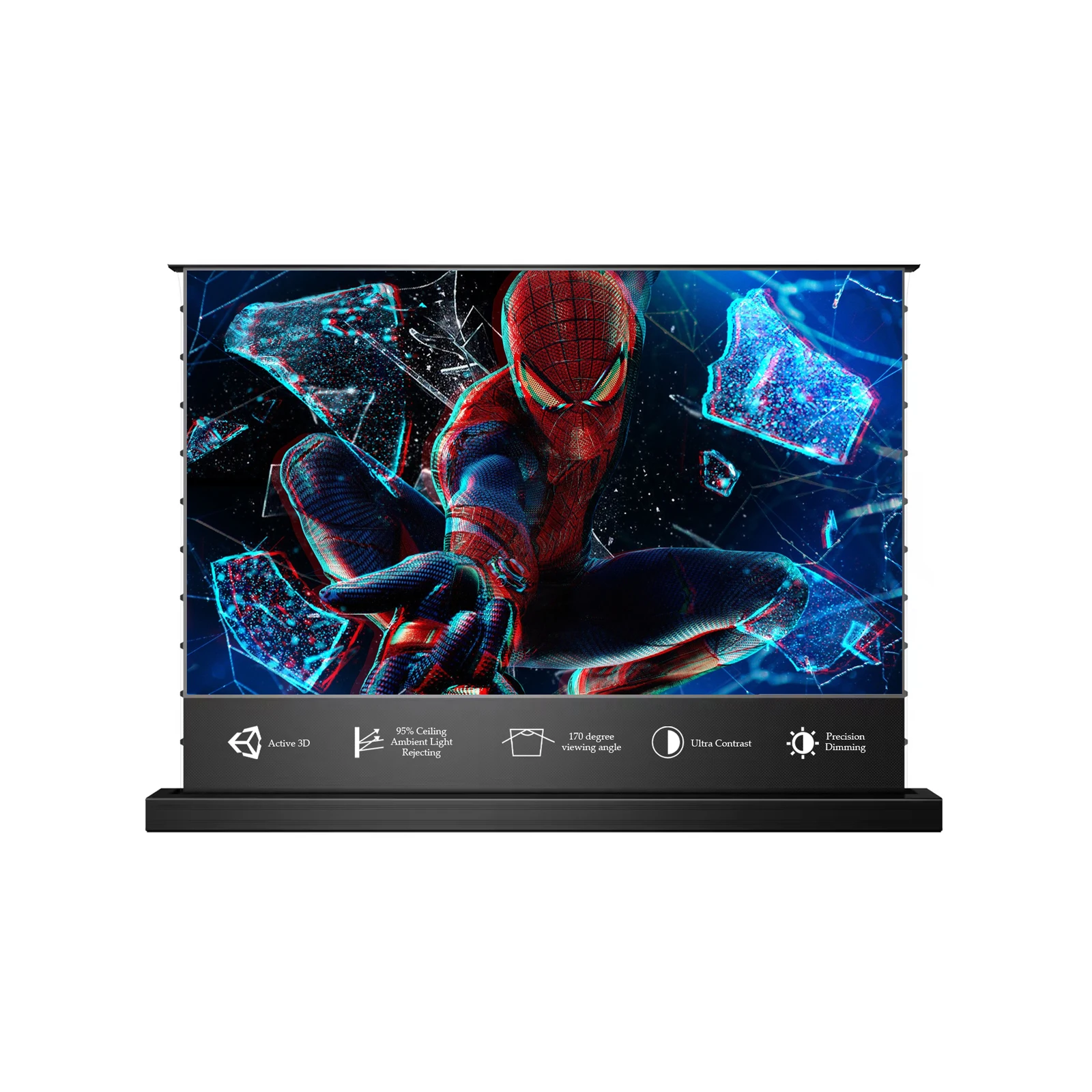 

2025 MAX Белый кинотеатр 8K для всех типов проекционных видеосистем домашнего кинотеатра Моторизованный напольный лазерный экран проектора для телевизора