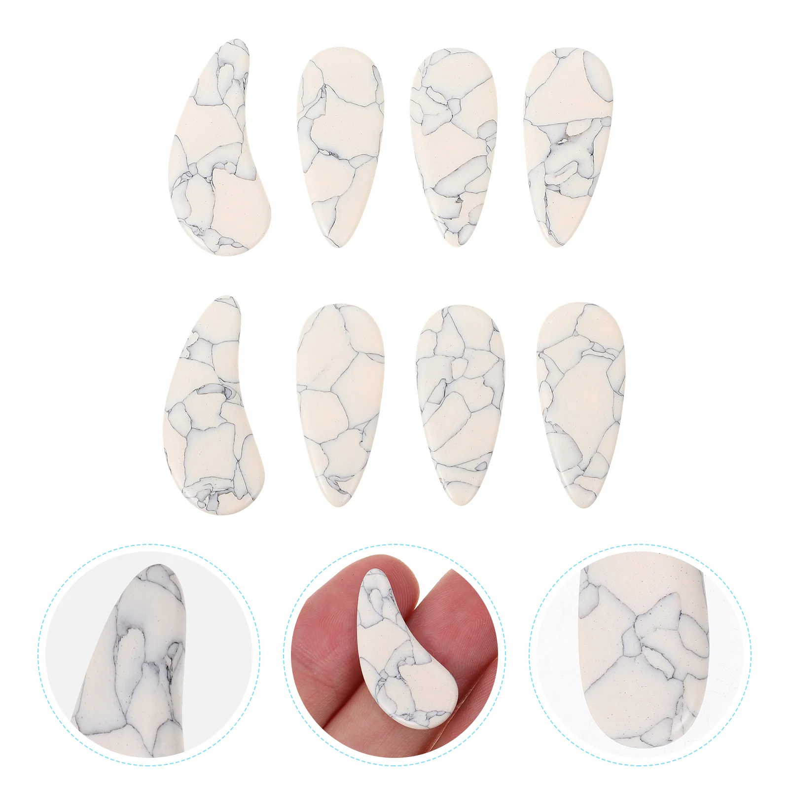 

8Pcs Guzheng Nails Wear-Resistant Protective Fake Nail Covers for Guzheng Practice Durable Finger Picks Pipa Nails