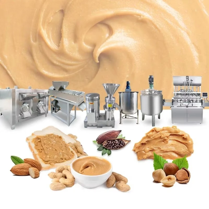 Peanut Butter Making Production Line Automatic Peanut Butter Machine Cashew Nut Hummus Paste Make Production Line Custom