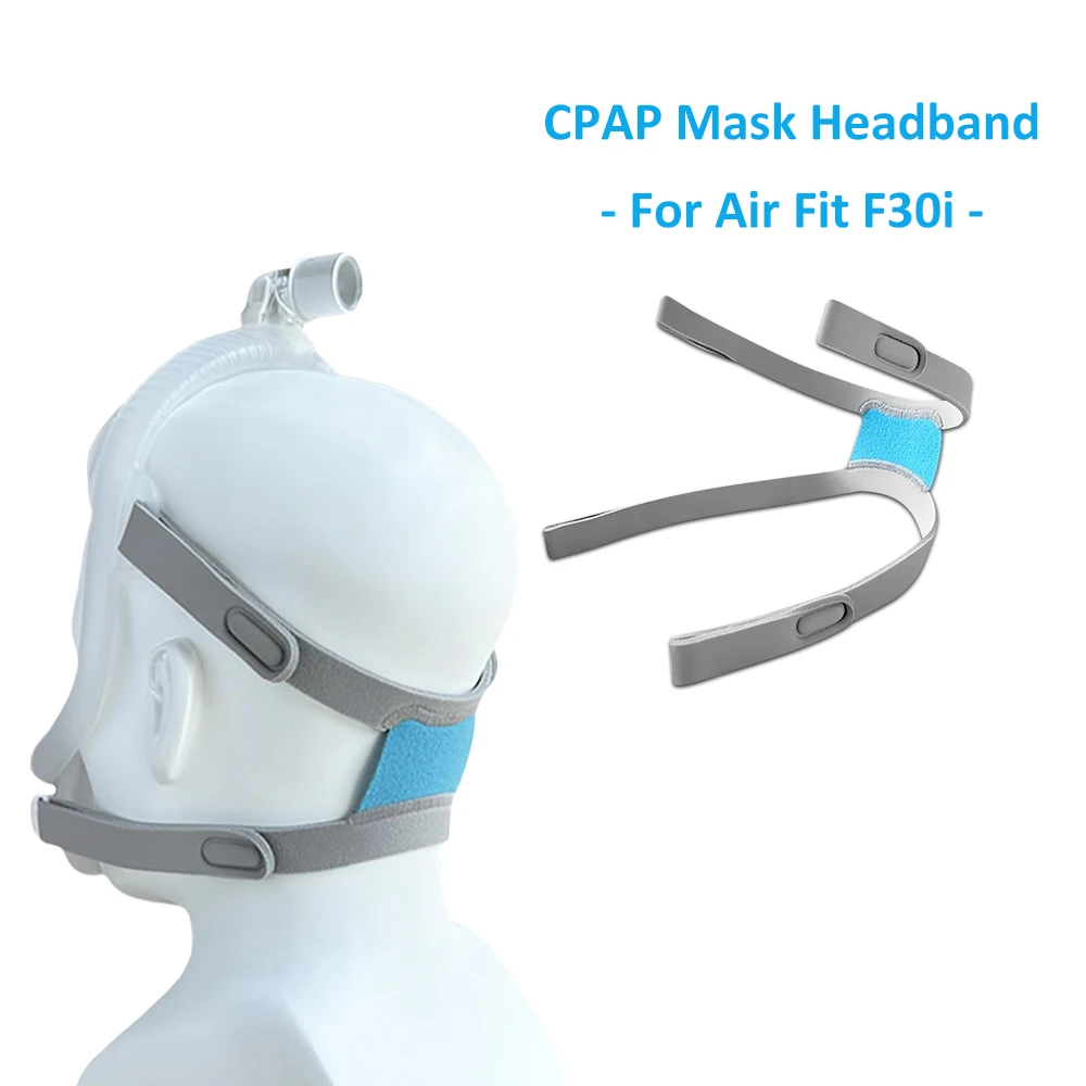 Comfortable F30i Replacement Headgear & 2 Clips for AirFit F30i CPAP Masks Adjustable Head Strap Compatible with Ventilator Use