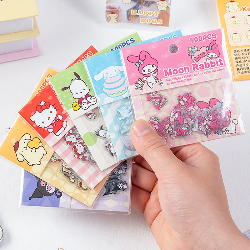 20/50pcs Sanrio kawaii transparent waterproof pet sticker pack diy diary decoration material sticker cartoon animal mini sticker