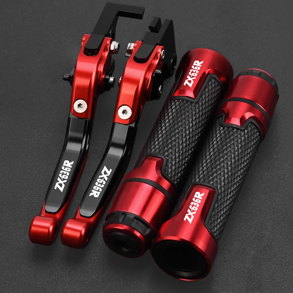 For kawasaki ZX636R ZX 636R ZX636 R Motorcycle Adjustable Folding 2005 2006 Accessible Brake Clutch Lever Handlebar Grips CNC