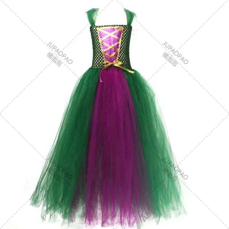 DY20Disguise الفتيات Hocus Pocus Salem الساحرة الأخوات زي الاطفال هالوين فستان بتصميم حالم توتو فستان مع الرأس للحزب تأثيري O CH