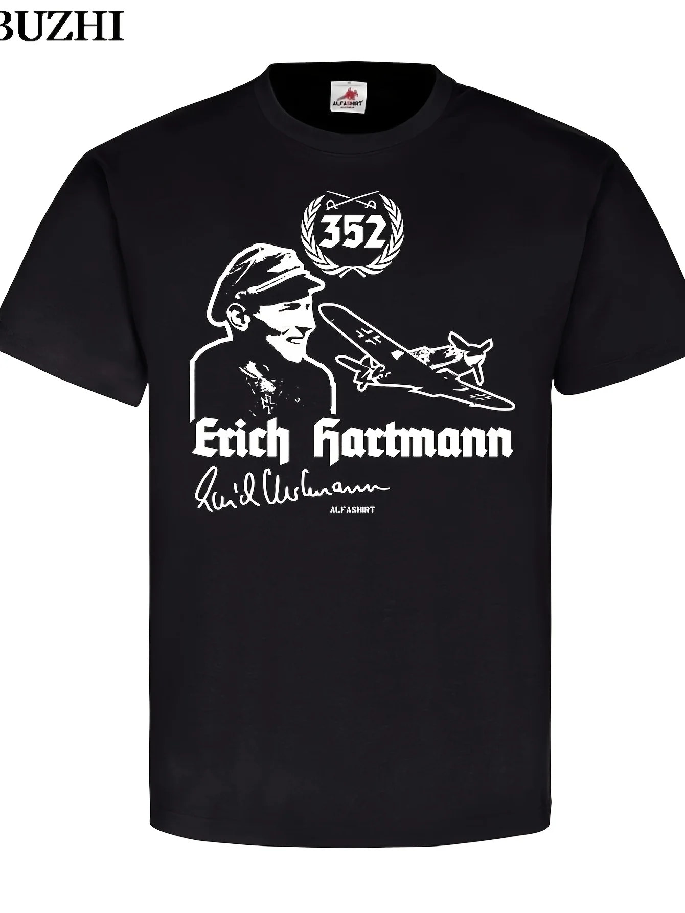 

Летняя брендовая одежда Erich Hartmann Me109 Люфтваффе Ritterkreuz Trager Fliegerass, новинка, футболка