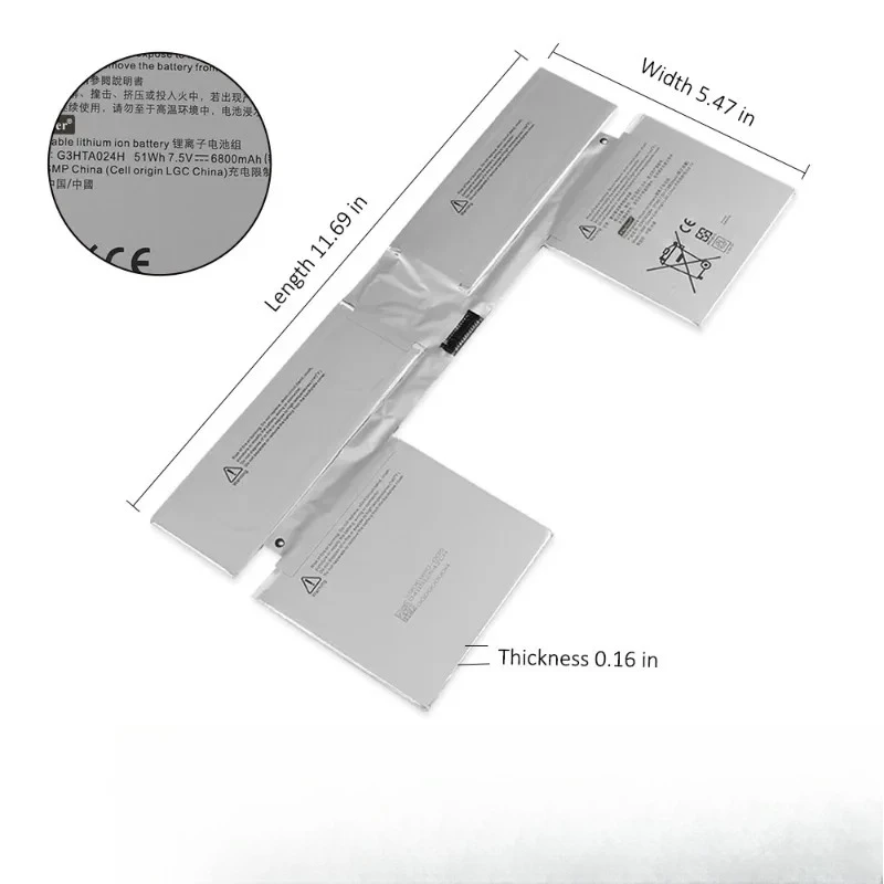 High Quality7.5V 6800mAh G3HTA024H Laptop Battery For Microsoft Surface Book 1 1704 1705 170313.5 Keyboard Base Battery