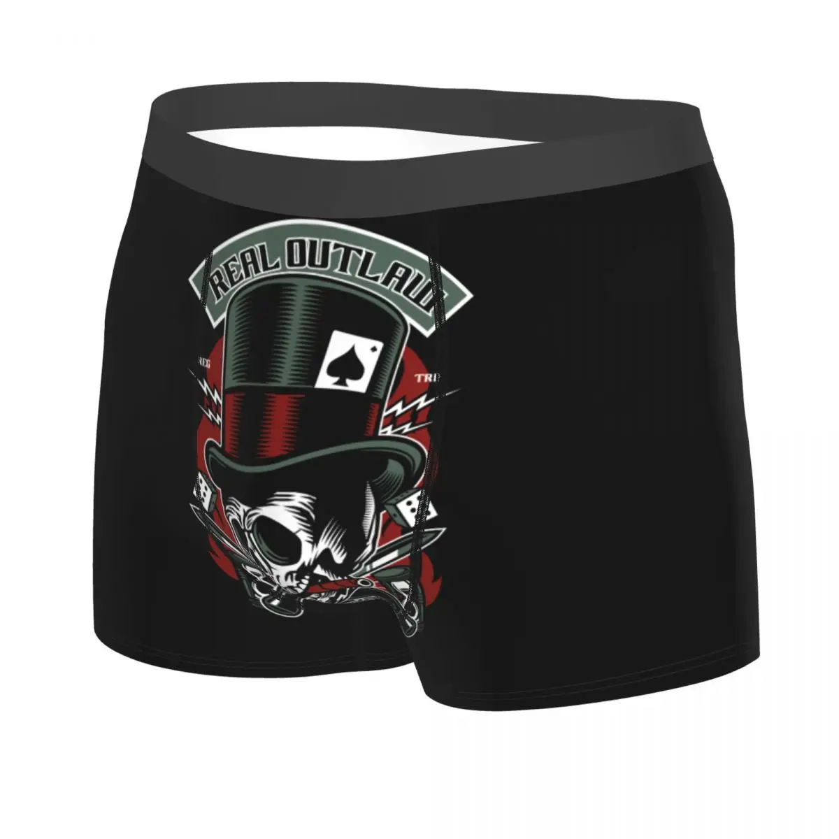 Biker Motorcycle Skull Rockabilly Underwear Men Sexy Printed Customized Boxer Shorts Panties