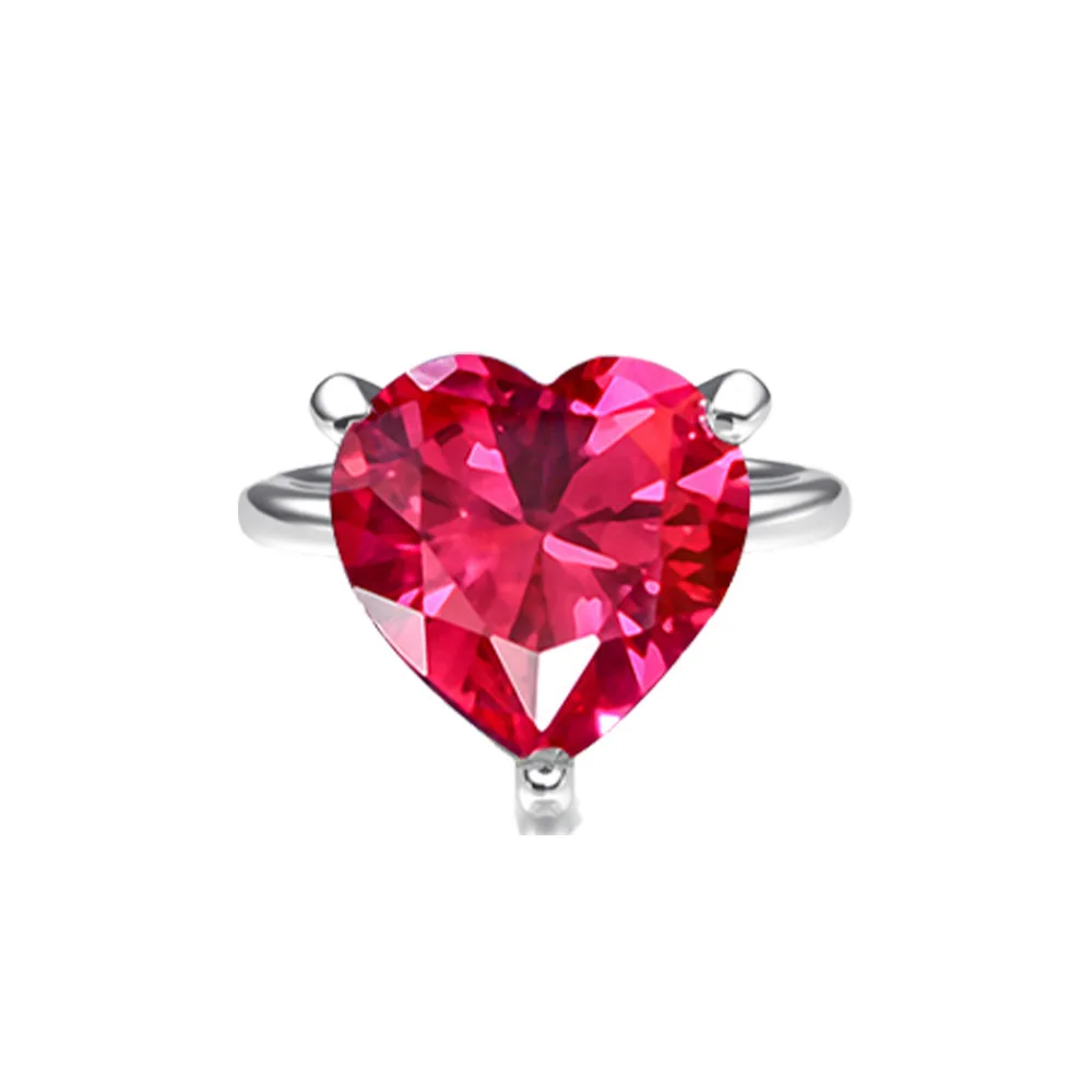 

New Minimalist and Atmospheric Heart-shaped Imitation Diamond Ring for Women, Exquisite S925 Silver Wedding Jewelry