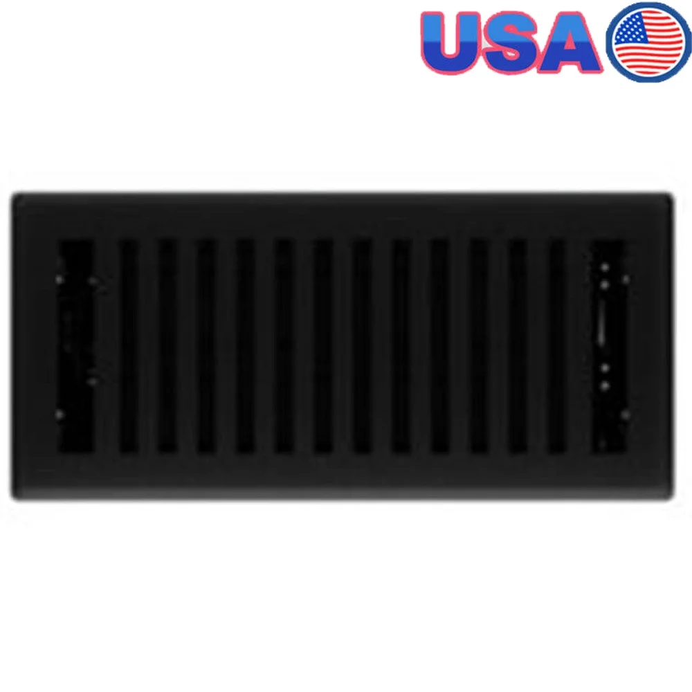 

4 x 10 дюймов, черный железный напольный аппарат, регулируемый поток воздуха, прочная стальная лицевая панель, легко чистится, ударопрочный полистирол