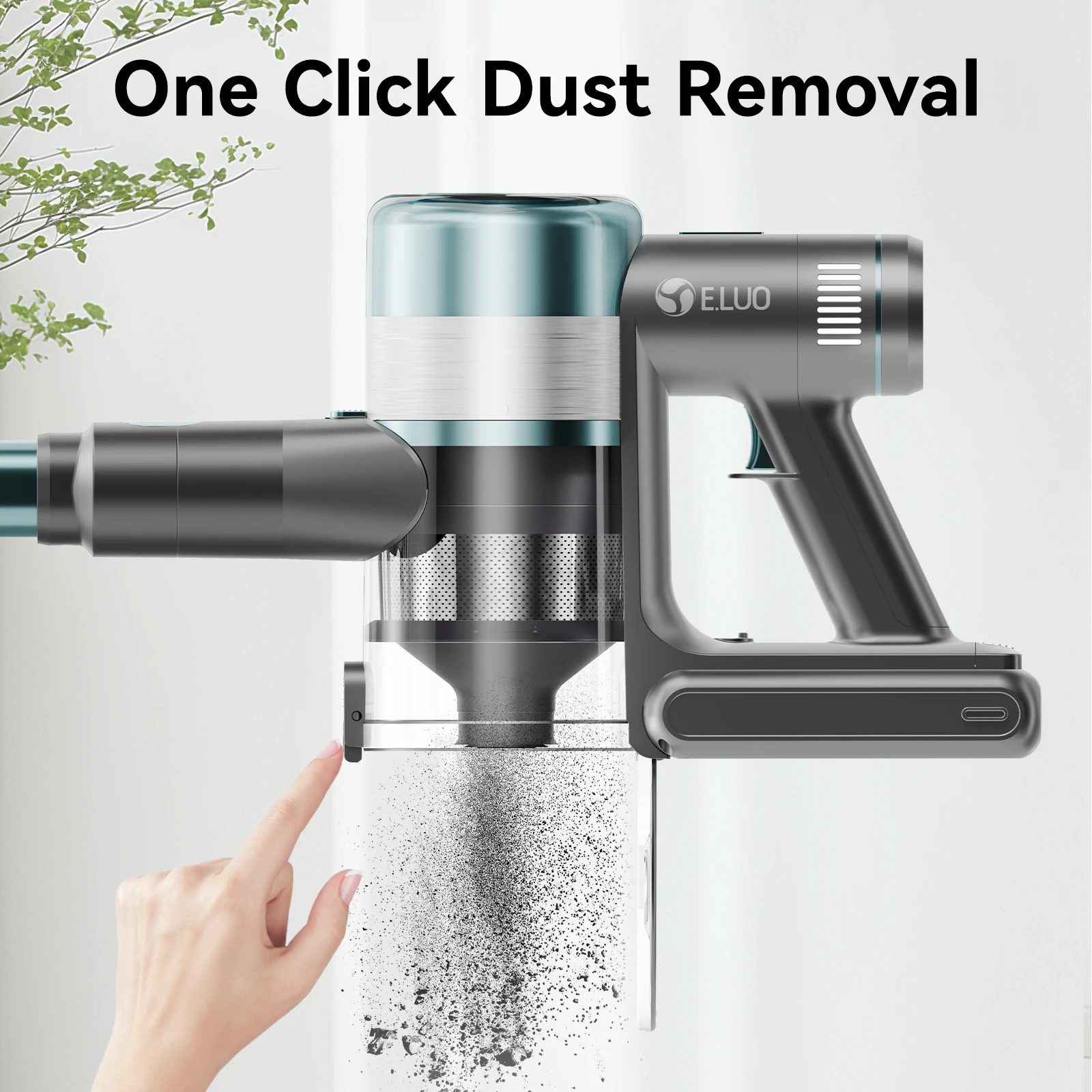 E.LUO Portable Cordless Vacuum Cleaner 400W 28kPA 60Mins Handheld Vacuum Cleaners for Home/Pet/Carpets/Hard Floors Touch Screen