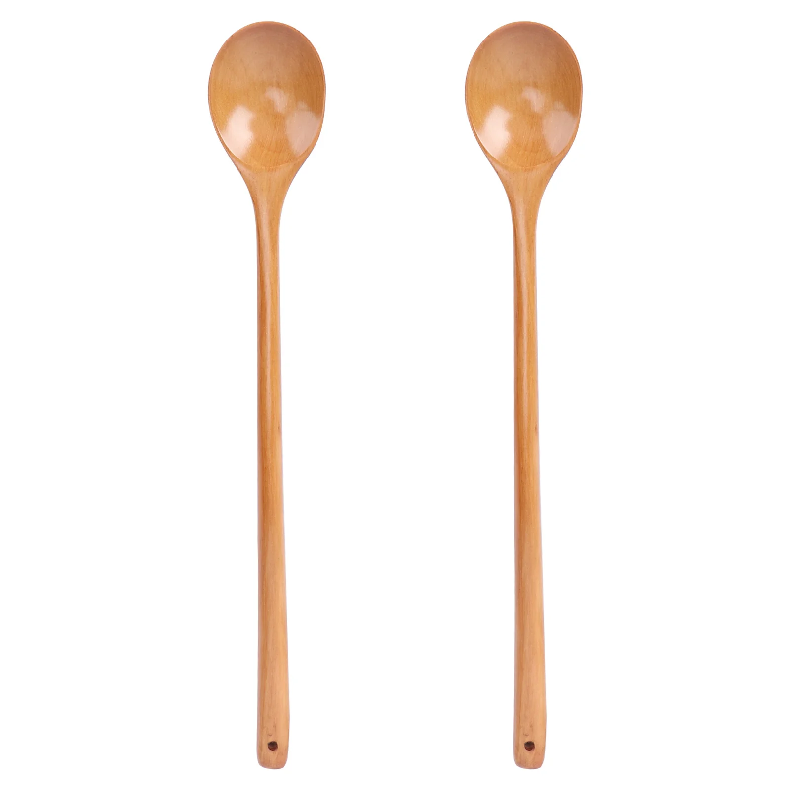 

2Pcs Wooden Long Handle Heat Resistant Cooking Spoon Natural Wood Mixing Ladle Kitchen Wooden Soup Spoon Mixing Ladle