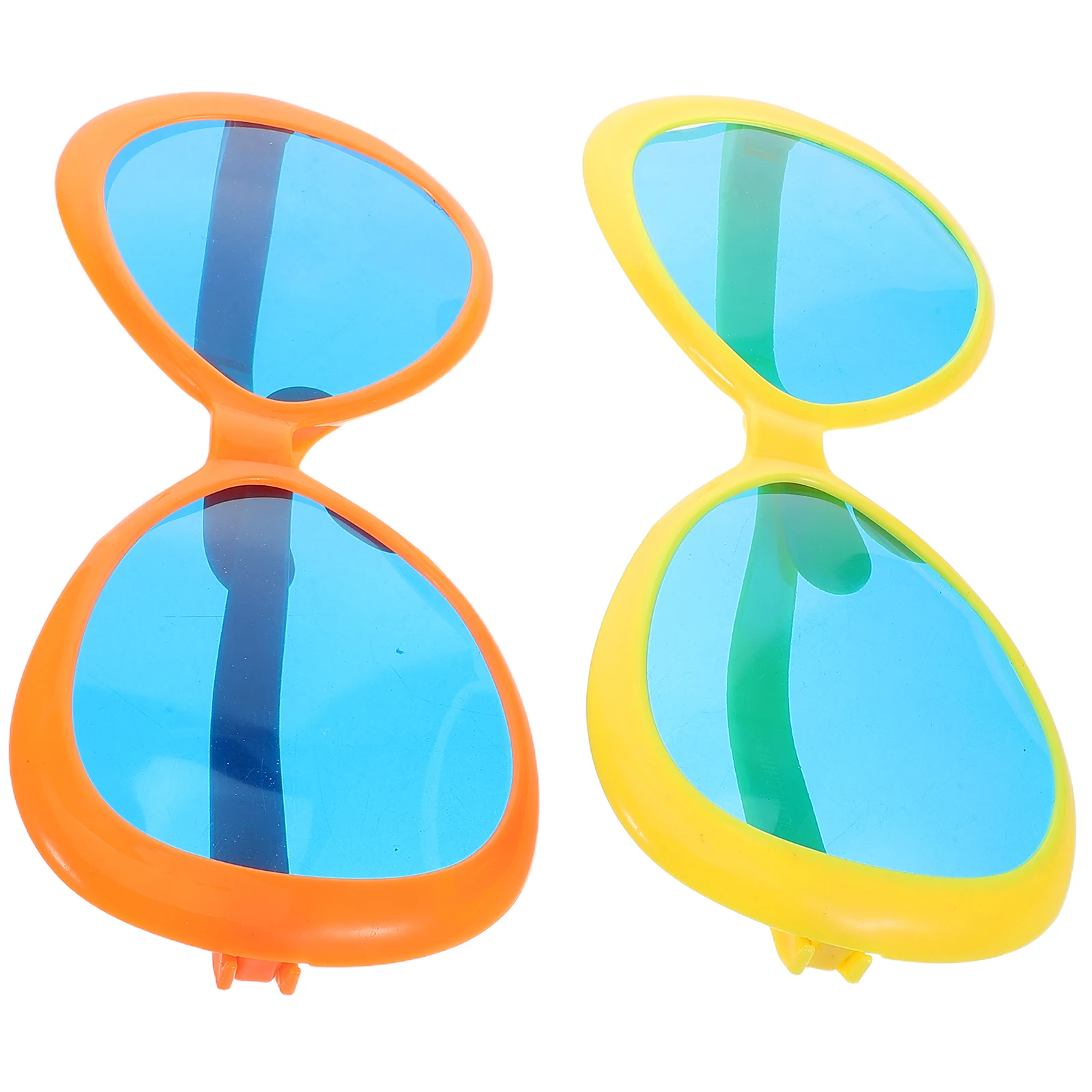 

2Pcs Fun Glasses Jumbo Plastic Oversized Sunglasses for Luau Party Beach Vacation Novelty Eyewear Fashion Accessory Props
