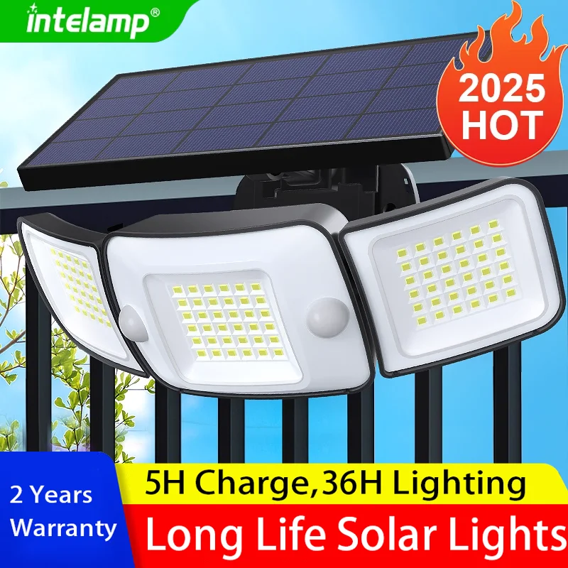 

Solar Lights Outdoor with 3 Modes Motion Sensor Super Bright Wall Lamp IP65 Waterproof Street Light for Garden Yard Path Garage